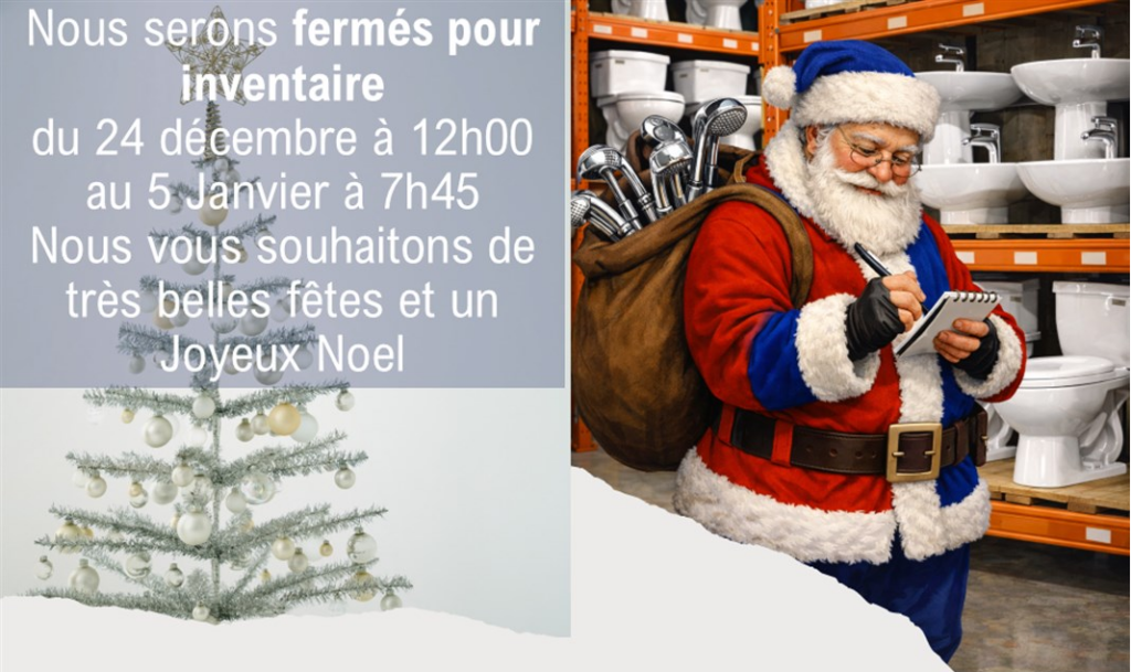 Fermeture annuelle pour inventaire