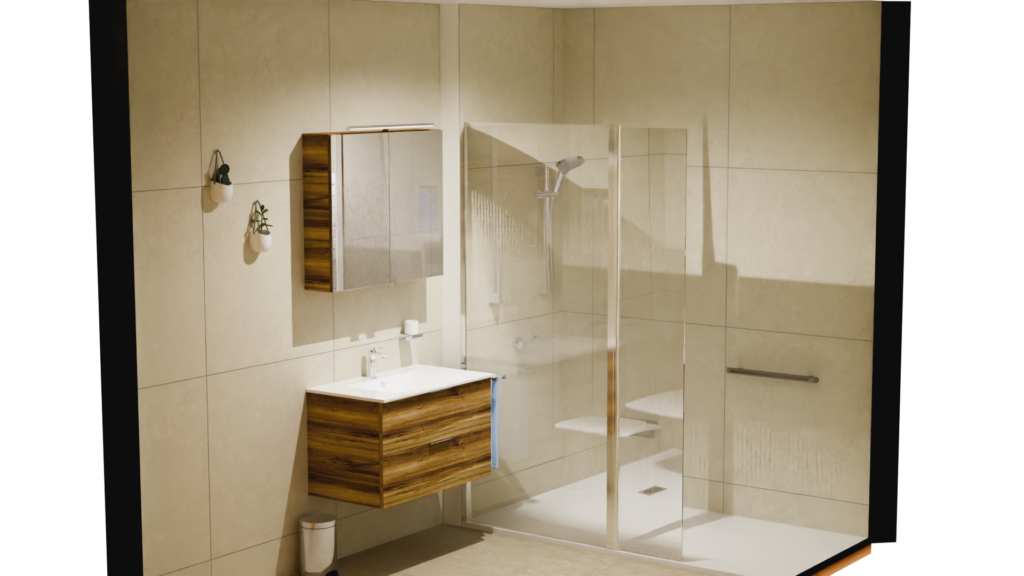 salle de bain en 3D chez EST SANITAIRE